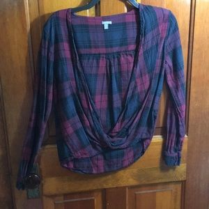 Charlotte Russe flannel blouse